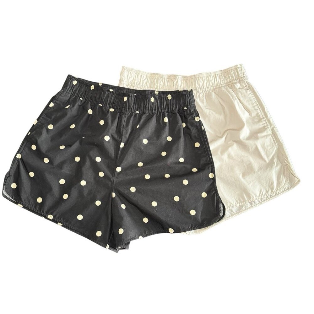 H&M 2 x Women's Shorts Size Small Black Cream Polka Dot Loungewear Sleepwear